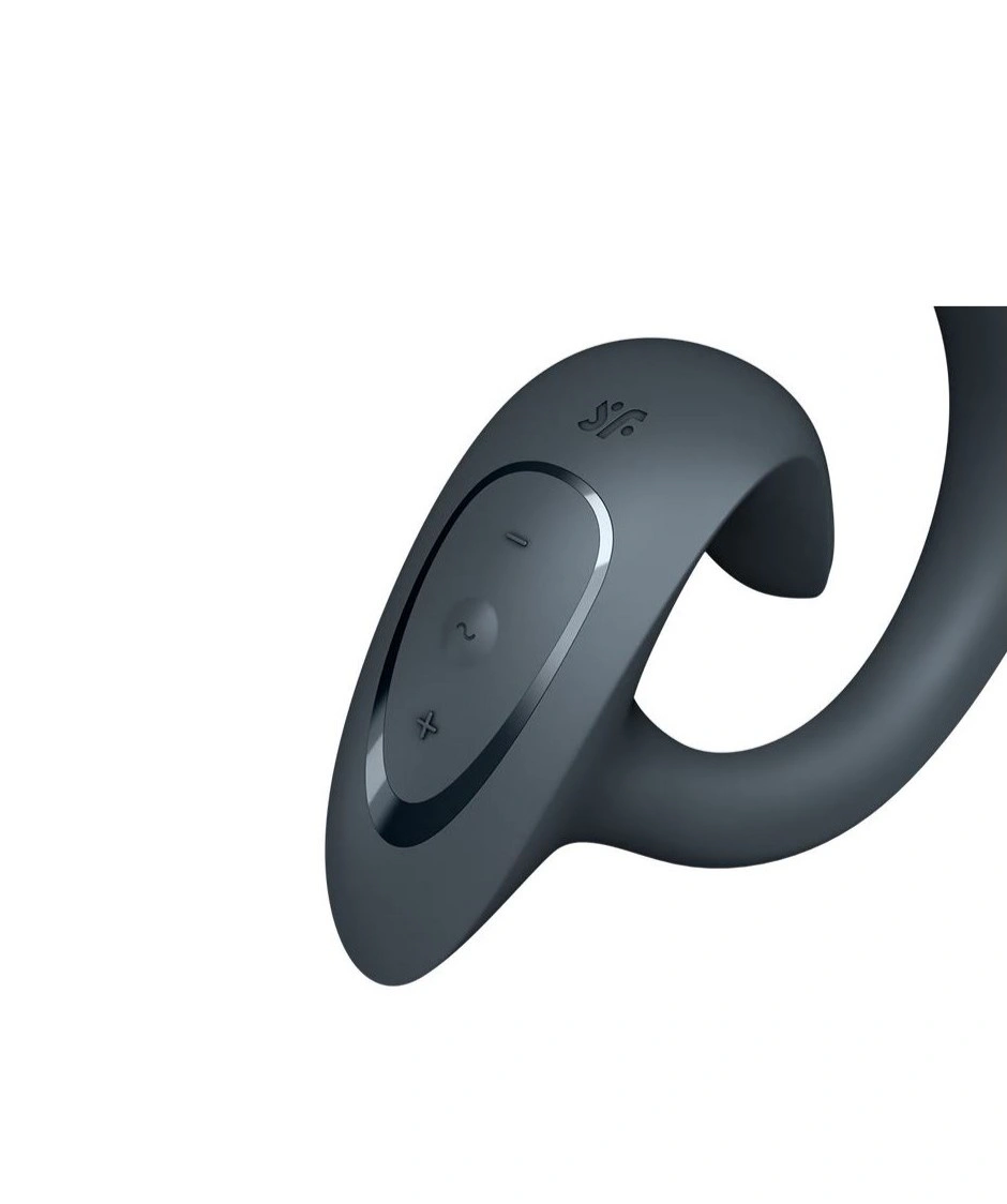 Vibrator Iepuras G for Goddess 1 Satisfyer, 12 Moduri Vibratii, Silicon, USB, Gri Inchis, 18.5 cm, #4, Erotic24.ro