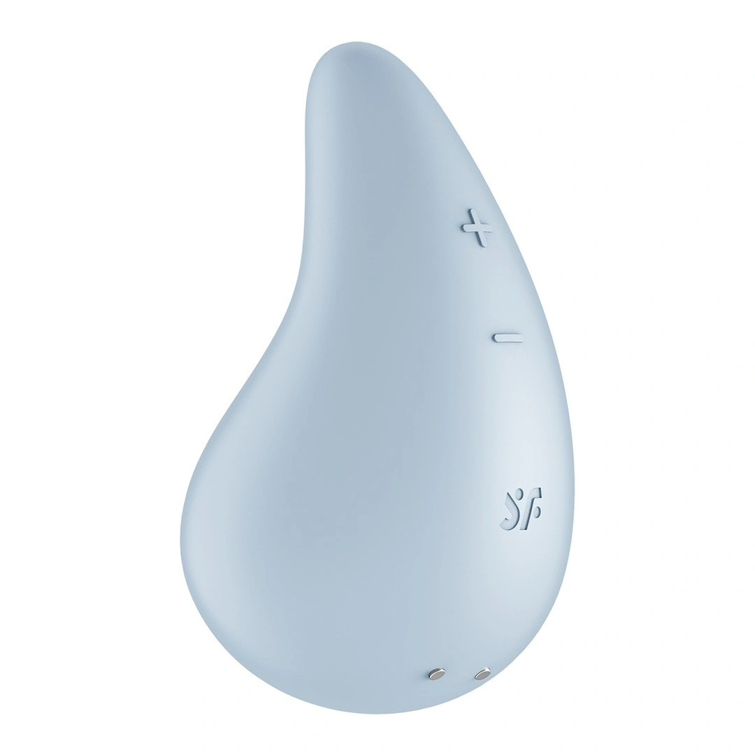 Vibrator Dew Drop, 12 Moduri Vibratii, Silicon, USB, Albastru, #4, Erotic24.ro
