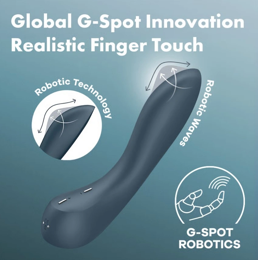 Vibrator G-Spot Wave 4, 12 Moduri Miscari Ondulatorii, Silicon, USB Magnetic, Albastru, 21 cm, Nr. 3, Erotic24.ro