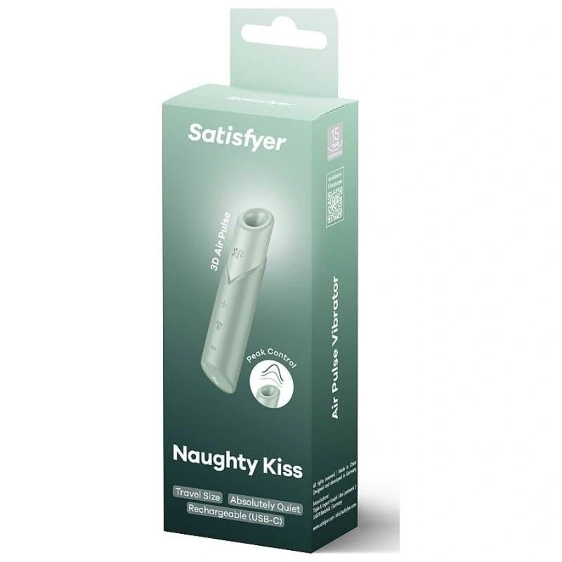 Vibrator Naughty Kiss, 30 Programe Suctiune, USB, Verde Menta, 14.5 cm, #5, Erotic24.ro