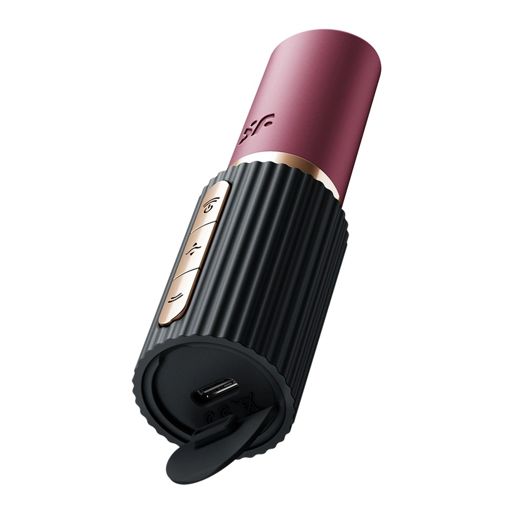 Vibrator Pro 2 Kiss, 30 Programe Suctiune, USB, Burgundy, 11.4 cm, Nr. 5, Erotic24.ro