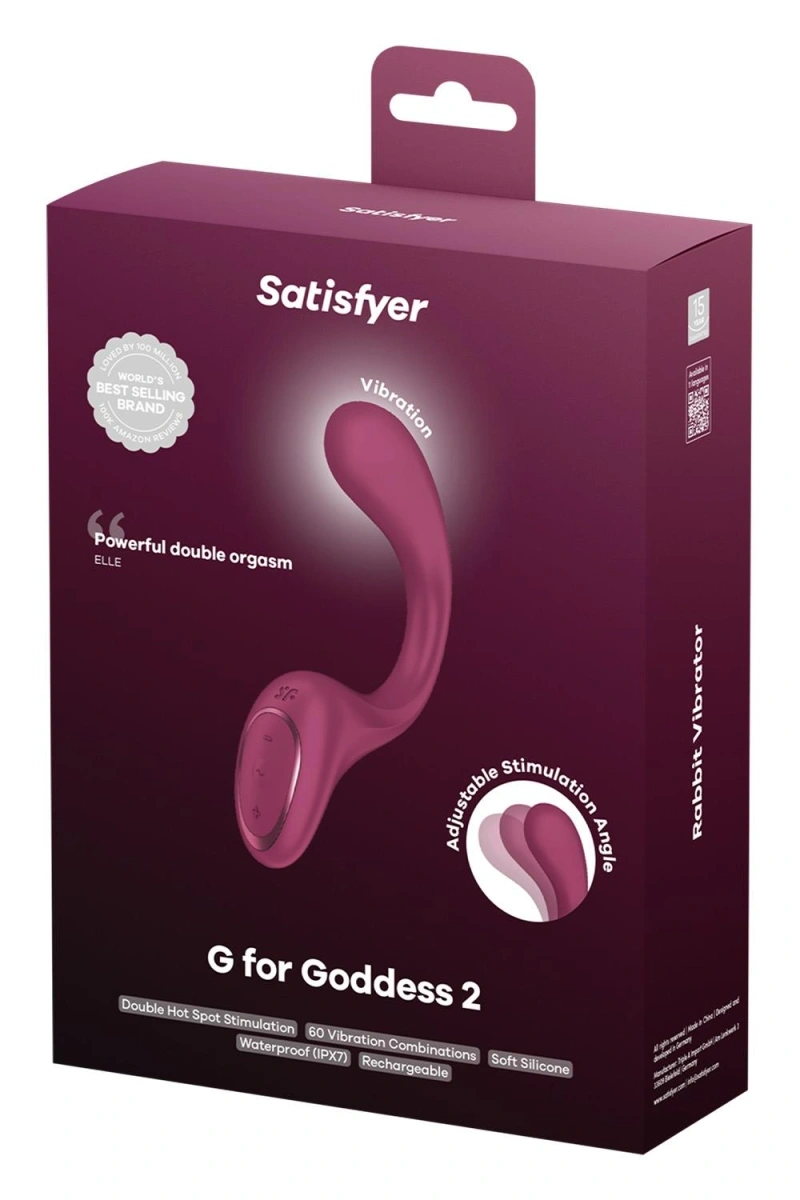 Stimulator Dual G for Goddess 2, 60 Programe Vibratii, Silicon, USB, Rosu, 25 cm, #6, Erotic24.ro