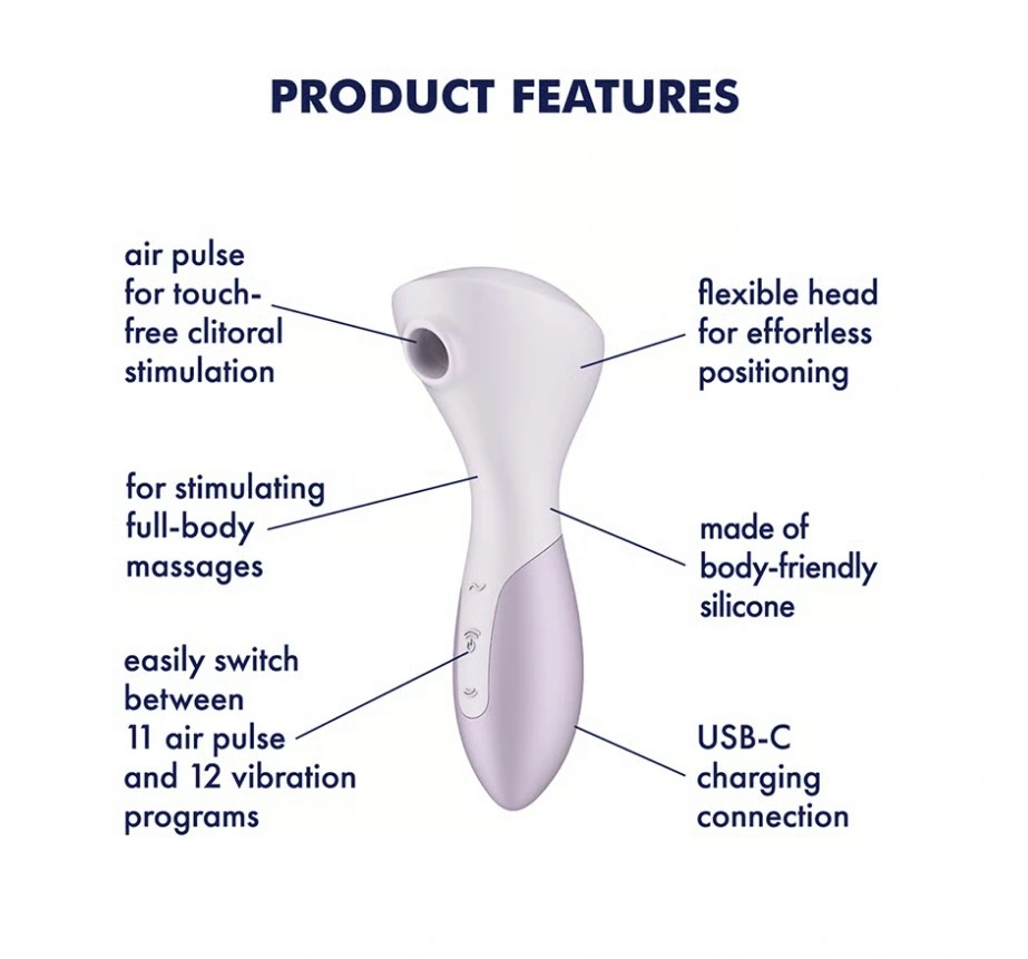 Stimulator Wand-erful, 11 Moduri Suctiune, 12 Moduri Vibratii, Silicon, USB, Mov Deschis, 15.8 cm, #4, Erotic24.ro