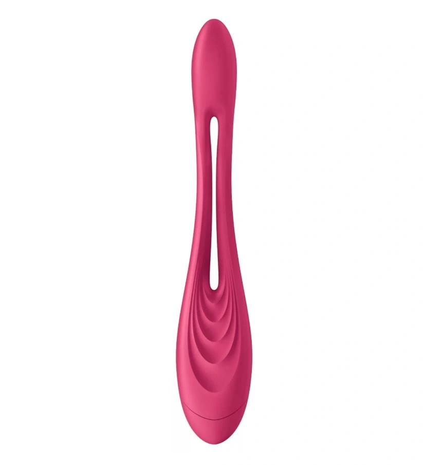 Vibrator Elastic Game, 10 Moduri Vibratii, Silicon Flexibil, Incarcare Baterii, Rosu, 20.7 cm, #2, Erotic24.ro