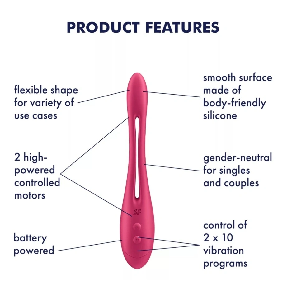 Vibrator Elastic Game, 10 Moduri Vibratii, Silicon Flexibil, Incarcare Baterii, Rosu, 20.7 cm, #5, Erotic24.ro