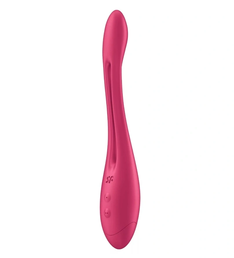 Vibrator Elastic Game, 10 Moduri Vibratii, Silicon Flexibil, Incarcare Baterii, Rosu, 20.7 cm, #1, Erotic24.ro