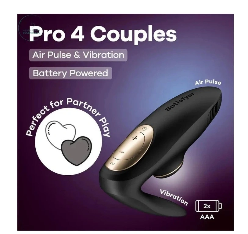 Stimulator Pro 4 Couples, 11 Moduri Suctiune, 12 Moduri Vibratii, Silicon, Incarcare cu Baterii, Silicon, Negru, 8.5 cm, #6, Erotic24.ro