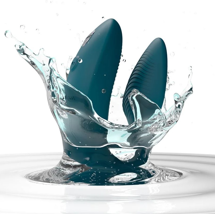 Vibrator Cuplu Sync 2, Silicon, Telecomanda Wireless, Bluetooth, Free App, USB, IPX 7, Verde, #6, Erotic24.ro