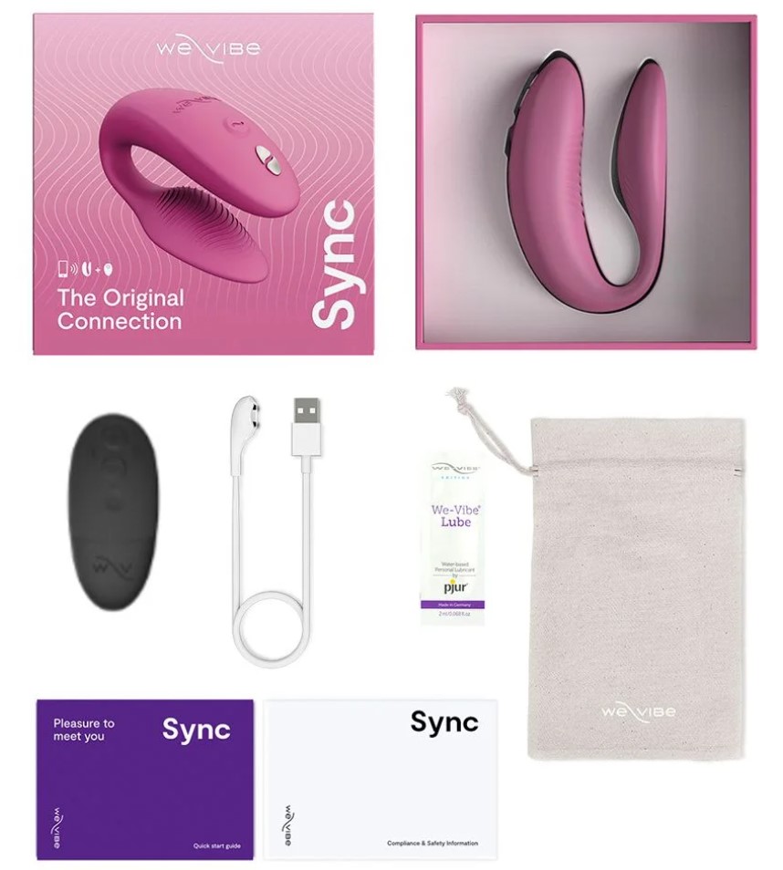 Vibrator Cuplu Sync 2, Silicon, Telecomanda Wireless, Bluetooth, Free App, USB, IPX 7, Roz, #8, Erotic24.ro