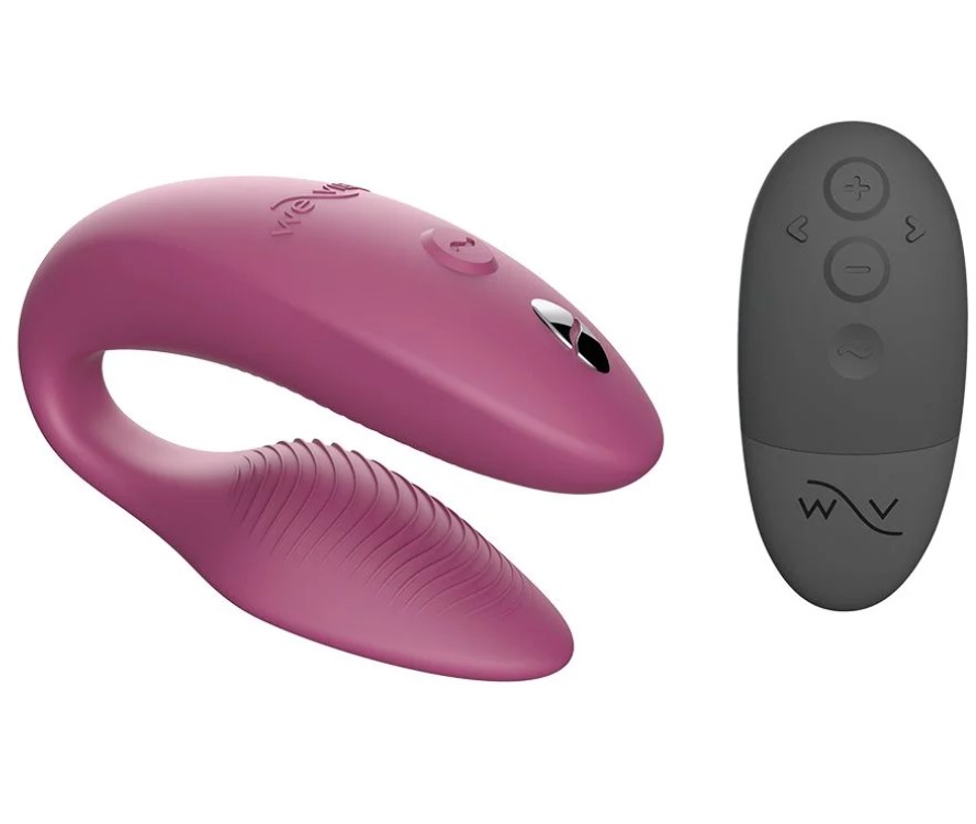 Vibrator Cuplu Sync 2, Silicon, Telecomanda Wireless, Bluetooth, Free App, USB, IPX 7, Roz, #6, Erotic24.ro