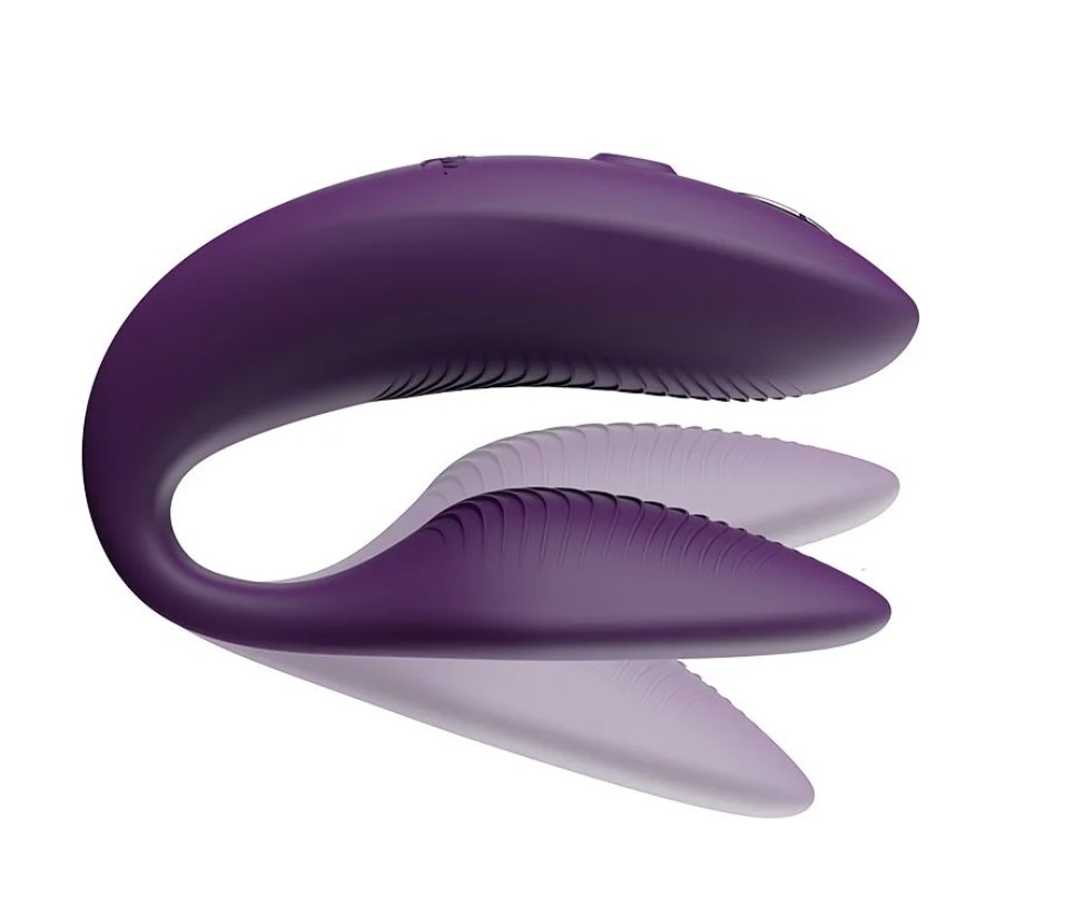 Vibrator Cuplu Sync 2, Silicon, Telecomanda Wireless, Bluetooth, Free App, USB, IPX 7, Mov, #2, Erotic24.ro