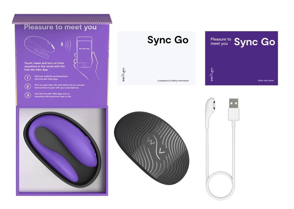 Stimulator Sync Go We-Vibe, Aplicatie Mobila, Control Bluetooth, Silicon, USB, Mov, #10, Erotic24.ro