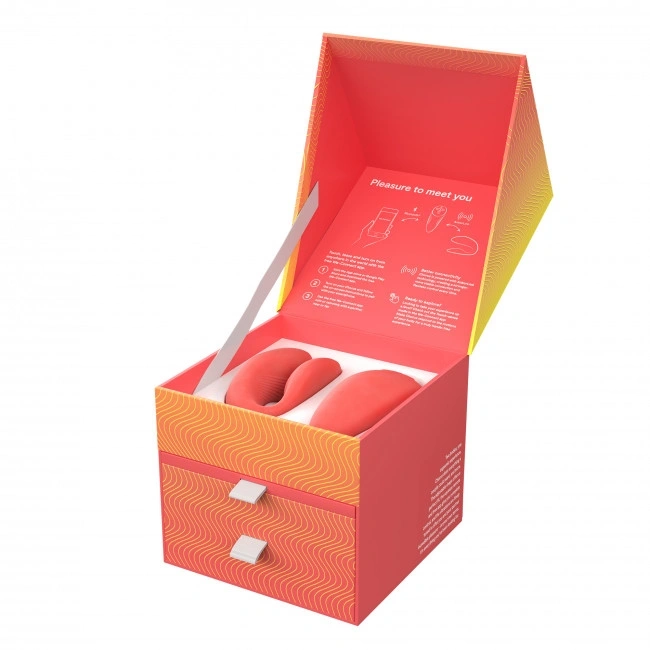 Vibrator pentru Cupluri Chorus We Vibe, Bluetooth Control, Mobile App, Silicon, USB, Coral, #4, Erotic24.ro