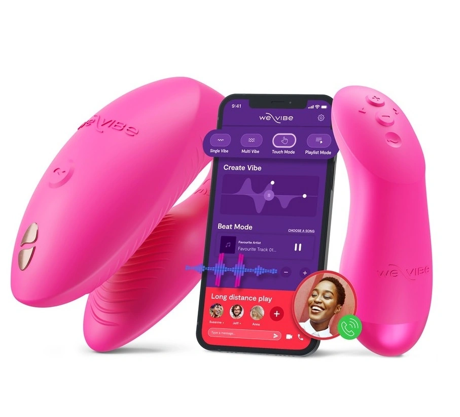 Vibrator pentru Cuplu Chorus Pro, We-Vibe App, Bluetooth Control, Electric Pink