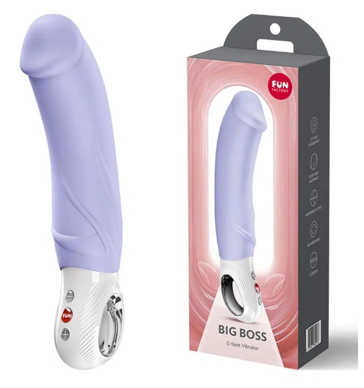 Vibrator Big Boss Fun Factory, 6 Moduri Vibratii, 6 Intensitati de Viteza, Silicon, USB, Mov, 23.5 cm, #4, Erotic24.ro