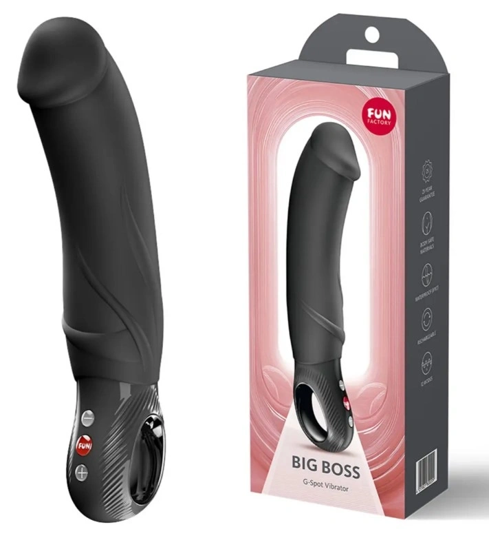 Vibrator Big Boss Fun Factory, 6 Moduri Vibratii, 6 Intensitati de Viteza, Silicon, USB, Negru, 23.5 cm, #4, Erotic24.ro