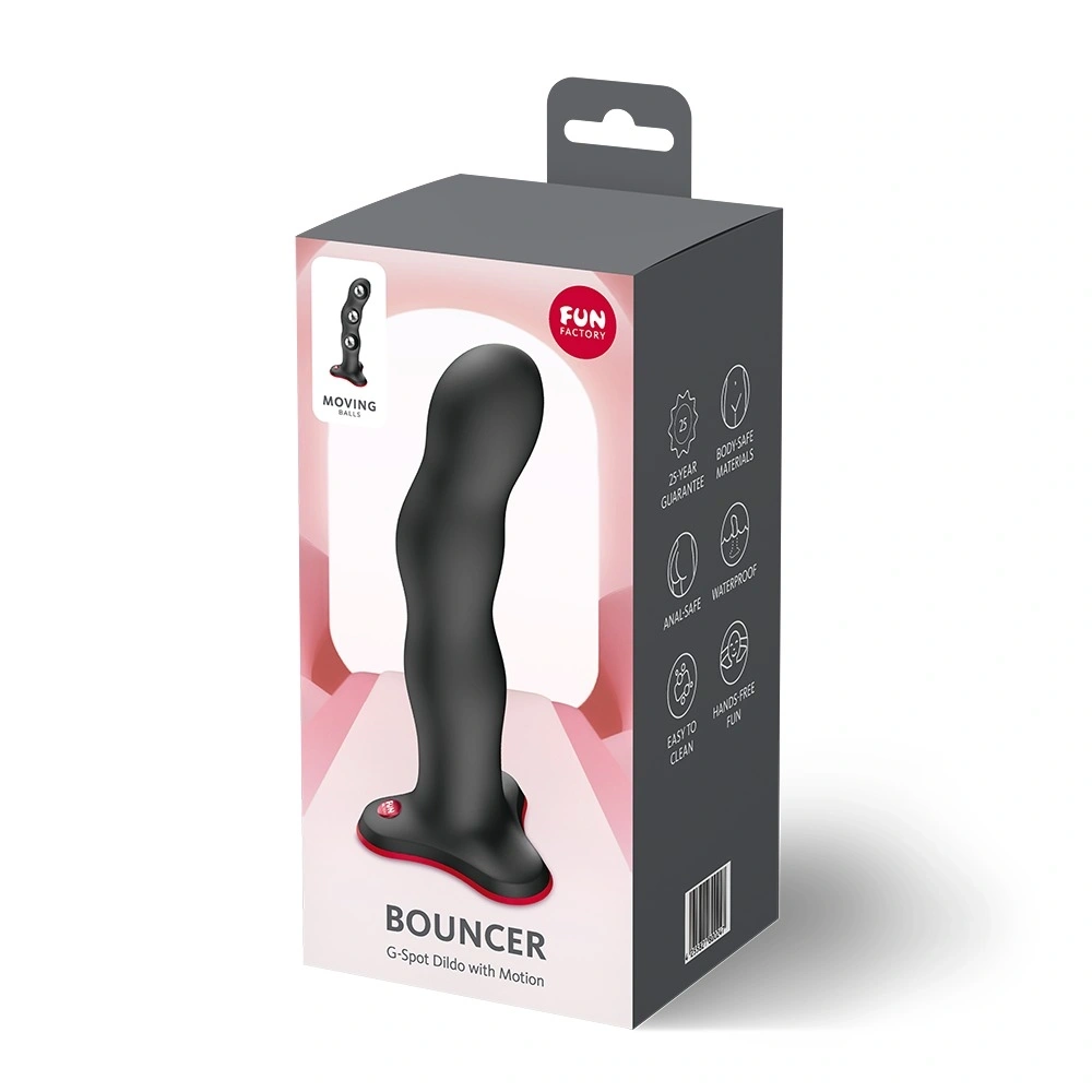 Dildo Bouncer Fun Factory, Ventuza la Baza, Silicon, Negru, 18.2 cm, #8, Erotic24.ro