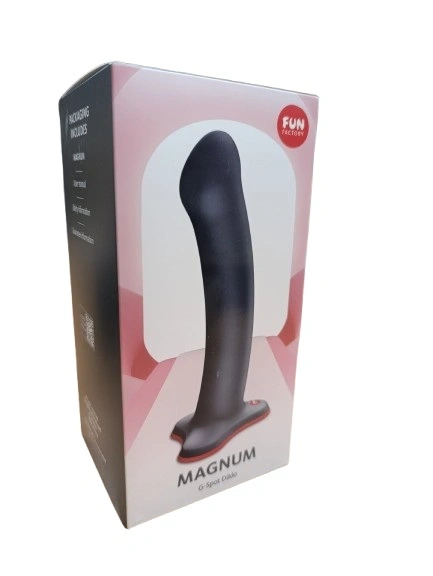 Dildo Magnum Fun Factory, Ventuza la Baza, Silicon, Negru, 18.3 cm, Nr. 4, Erotic24.ro