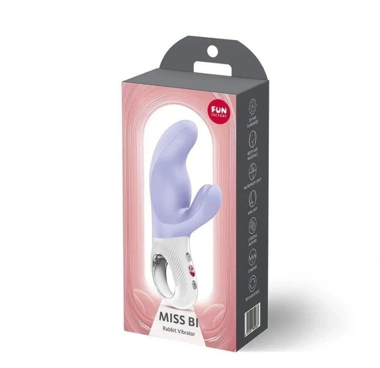 Vibrator Rabbit Miss Bi Fun Factory, 6 Moduri Vibratii, 6 Intensitati de Viteza, Silicon, USB, Mov, 17 cm, #4, Erotic24.ro