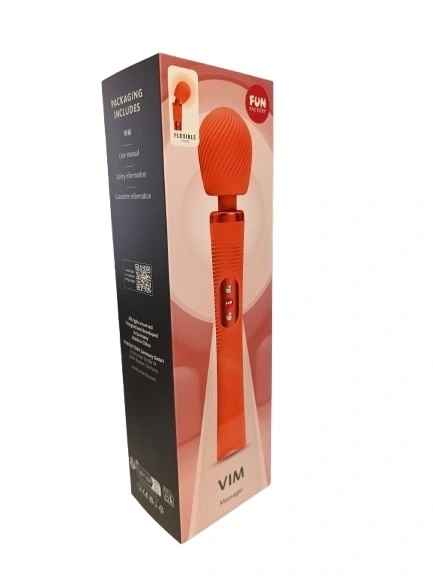 Vibrator Masaj Vim, 9 Moduri Vibratii, Silicon, USB, Portocaliu, 31.4 cm, #4, Erotic24.ro