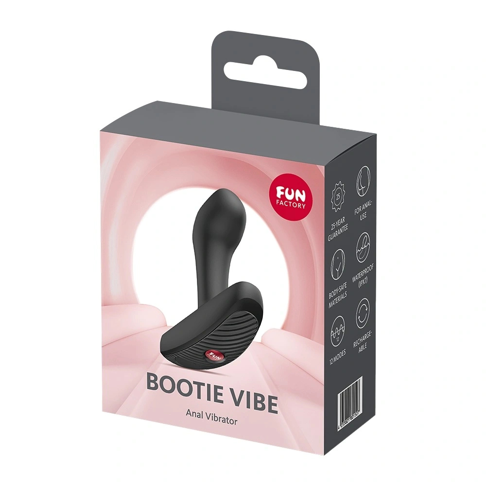 Vibrator Anal Bootie Vibe Fun Factory, 12 Moduri Vibratii, Silicon, USB, Negru, 9.7 cm, #7, Erotic24.ro