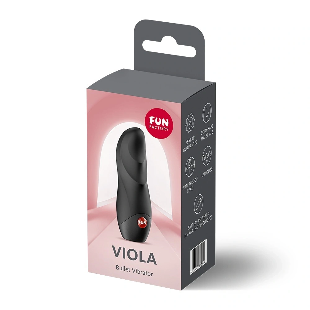 Stimulator Clitoris Viola Fun Factory, 12 Moduri Vibratii, Silicon, Negru, 9.8 cm, #6, Erotic24.ro