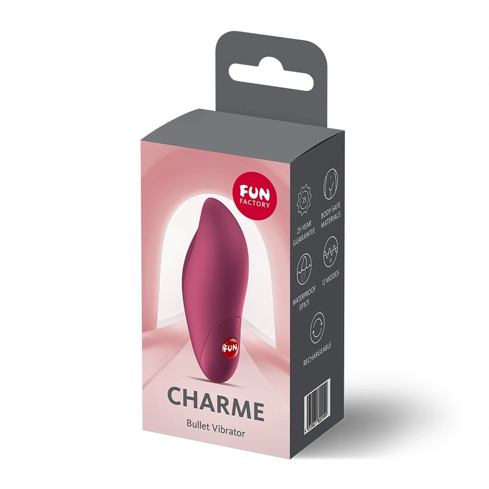 Stimulator Clitoris Charme Fun Factory, 12 Moduri Vibratii, Silicon, USB, Visiniu, 8.4 cm, Nr. 7, Erotic24.ro