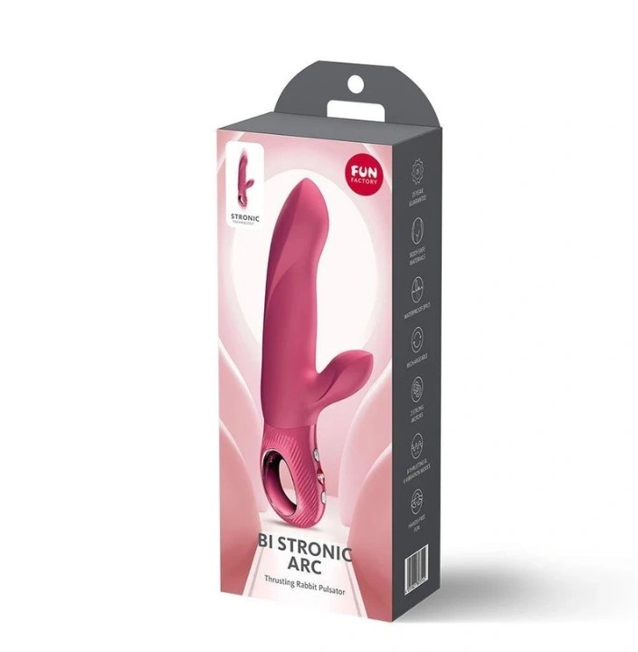 Vibrator Rabbit Bi Stronic Arc Fun Factory, 8 Moduri Impingere, 6 Moduri Vibratii, Silicon, USB, Fucsia, 21.6 cm, #4, Erotic24.ro