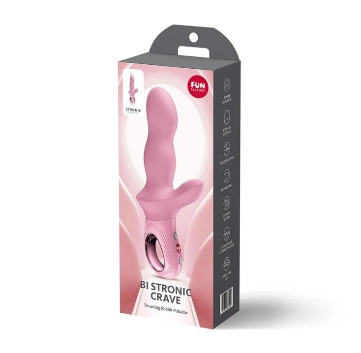 Vibrator Bi Stronic Crave Fun Factory, 8 Moduri Impingere, 6 Moduri Vibratii, Silicon, USB, Roz, 22 cm, #4, Erotic24.ro