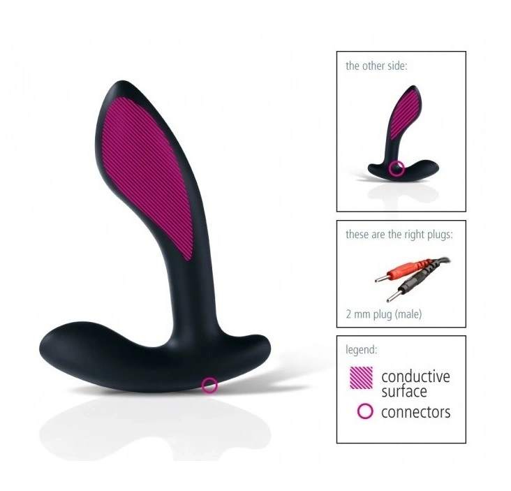 Stimulator Prostata Mystim Flexing Flavio, Silicon, Negru, 9 cm