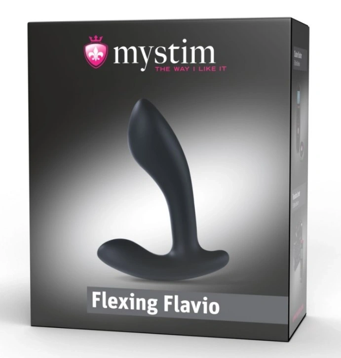 Stimulator Prostata Mystim Flexing Flavio, Silicon, Negru, 9 cm, #3, Erotic24.ro