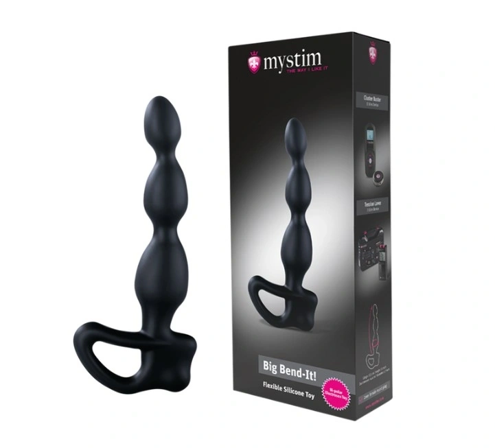 Stimulator Anal cu Electrostimulare, Mystim Big Bend-It, Silicon, Negru, 23 cm, #4, Erotic24.ro