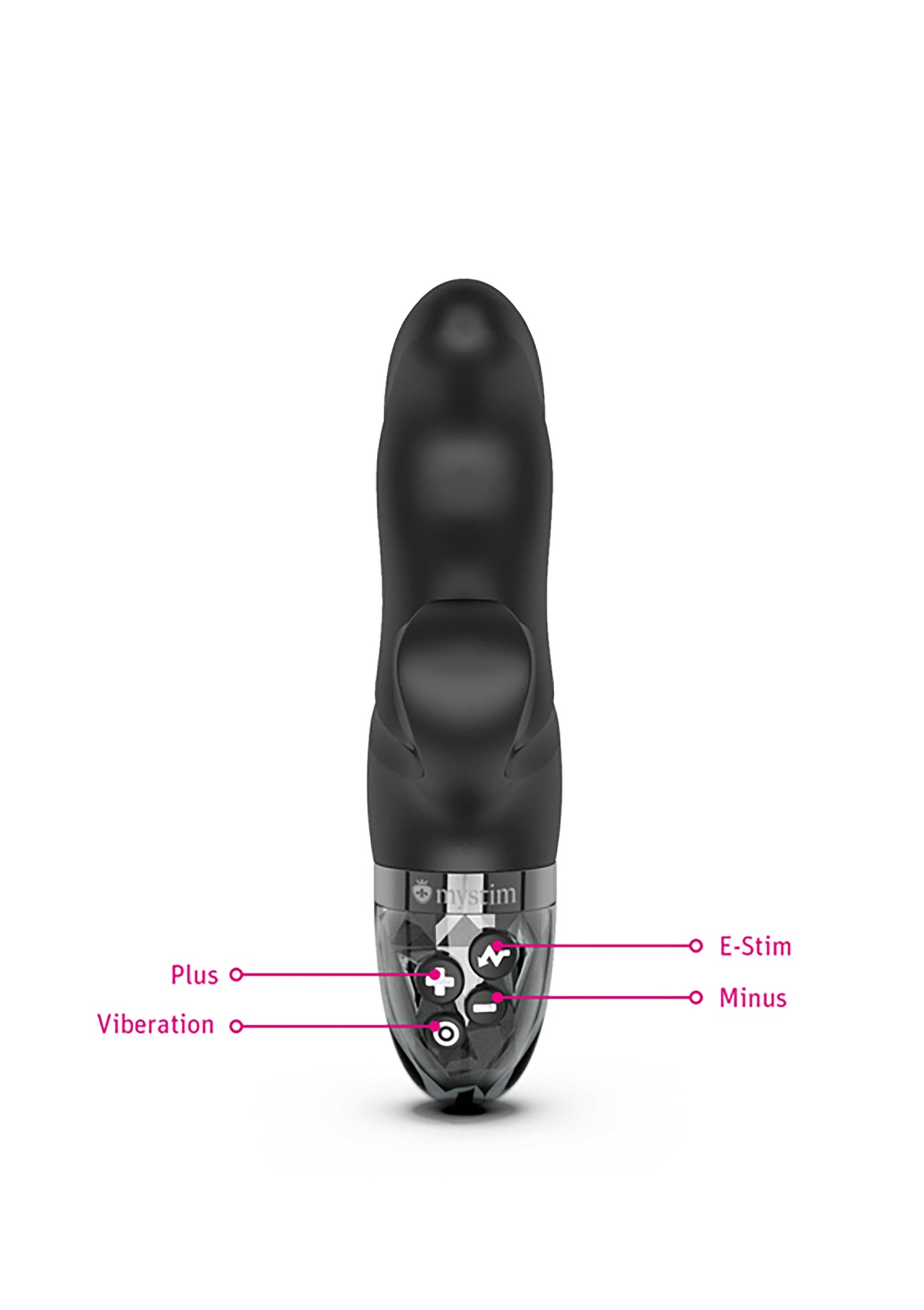 Vibrator Mystim Hip Hop Bob, 8 Moduri Vibratii, 5 Moduri Electro-Stimulare, Silicone, Negru, 16 cm, #7, Erotic24.ro