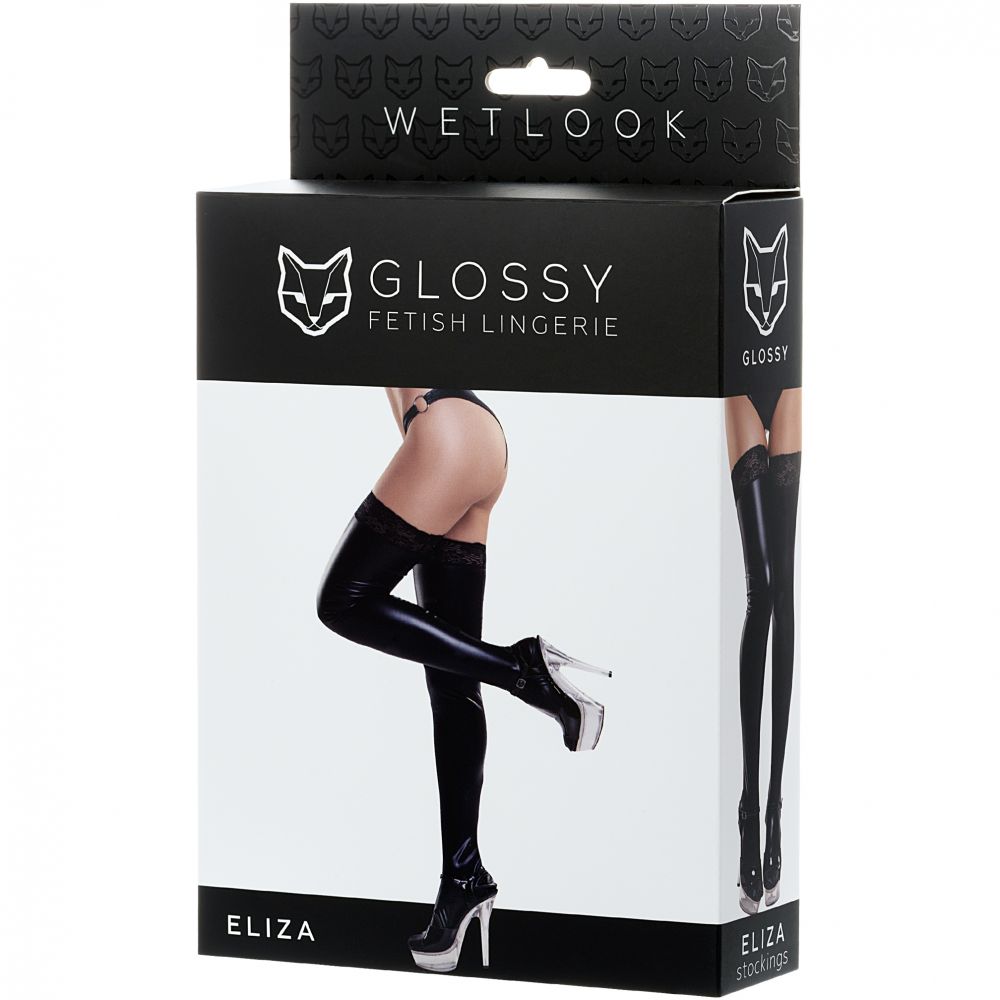 Ciorapi Glossy Wetlook cu Dantela ELIZA M, #3, Erotic24.ro