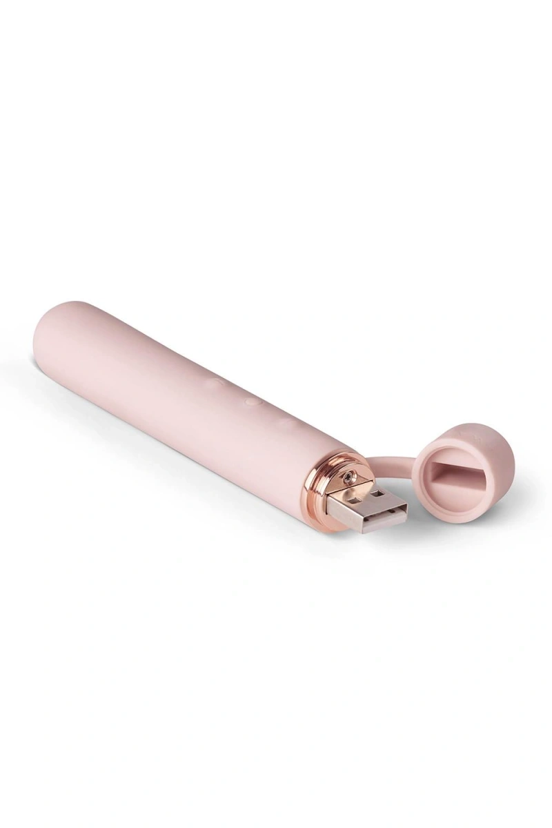 Vibrator Baton cu Accesoriu Detasabil, Silicon, USB, Roz, 12.4 cm, #2, Erotic24.ro