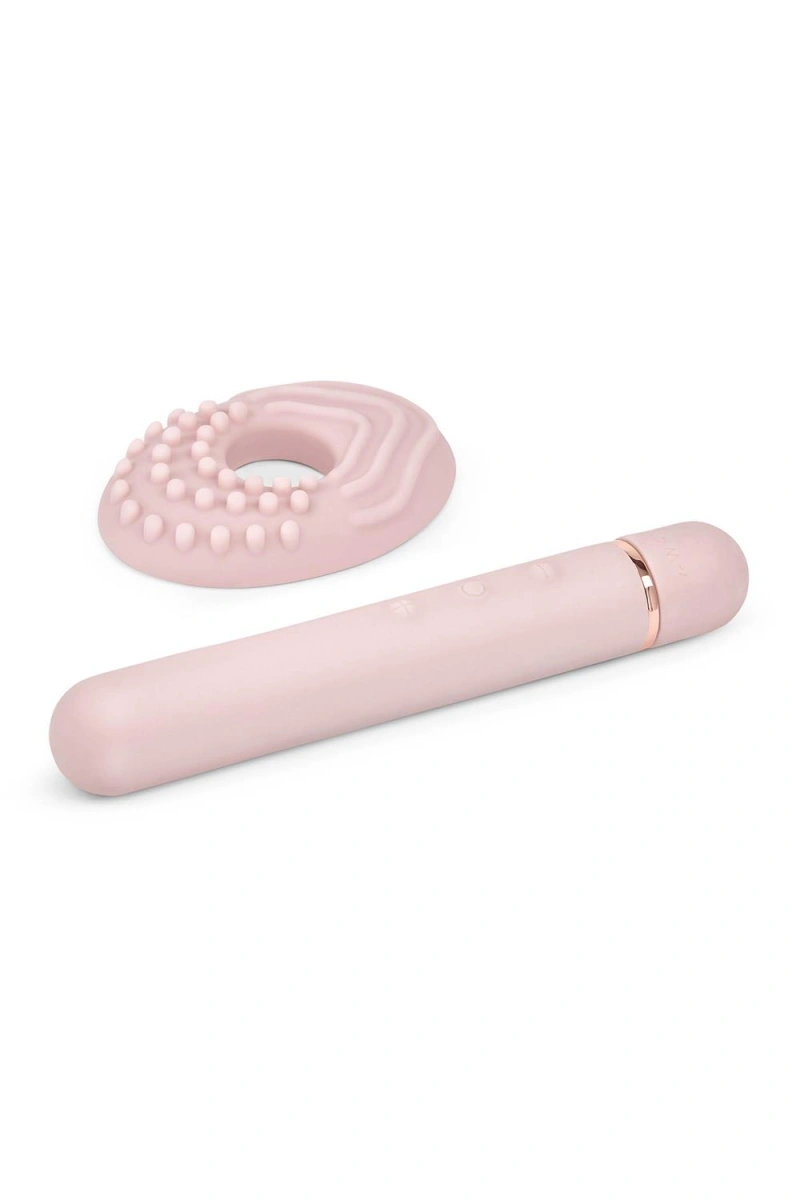 Vibrator Baton cu Accesoriu Detasabil, Silicon, USB, Roz, 12.4 cm, #4, Erotic24.ro