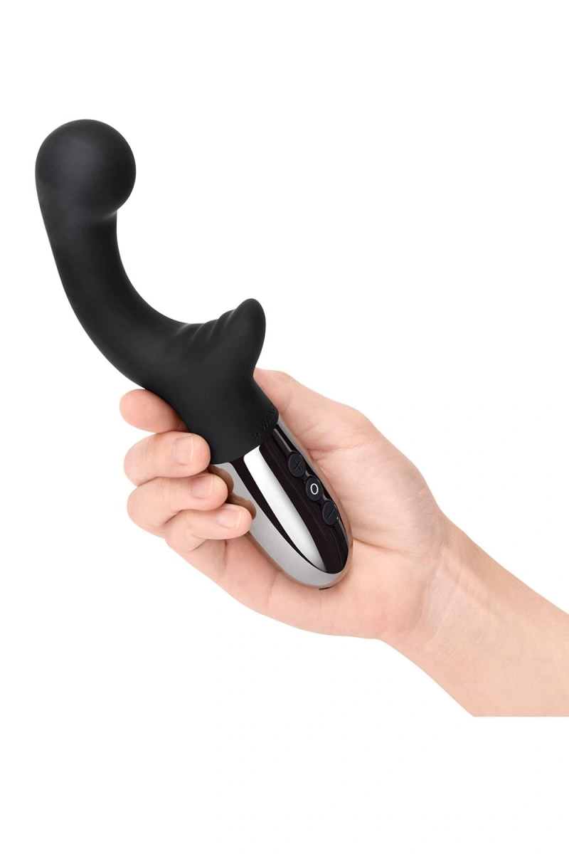 Vibrator XO le Wand, 15 Moduri Vibratii, 6 Intensitati de Viteza, Silicon, USB, Negru, 19 cm, #2, Erotic24.ro