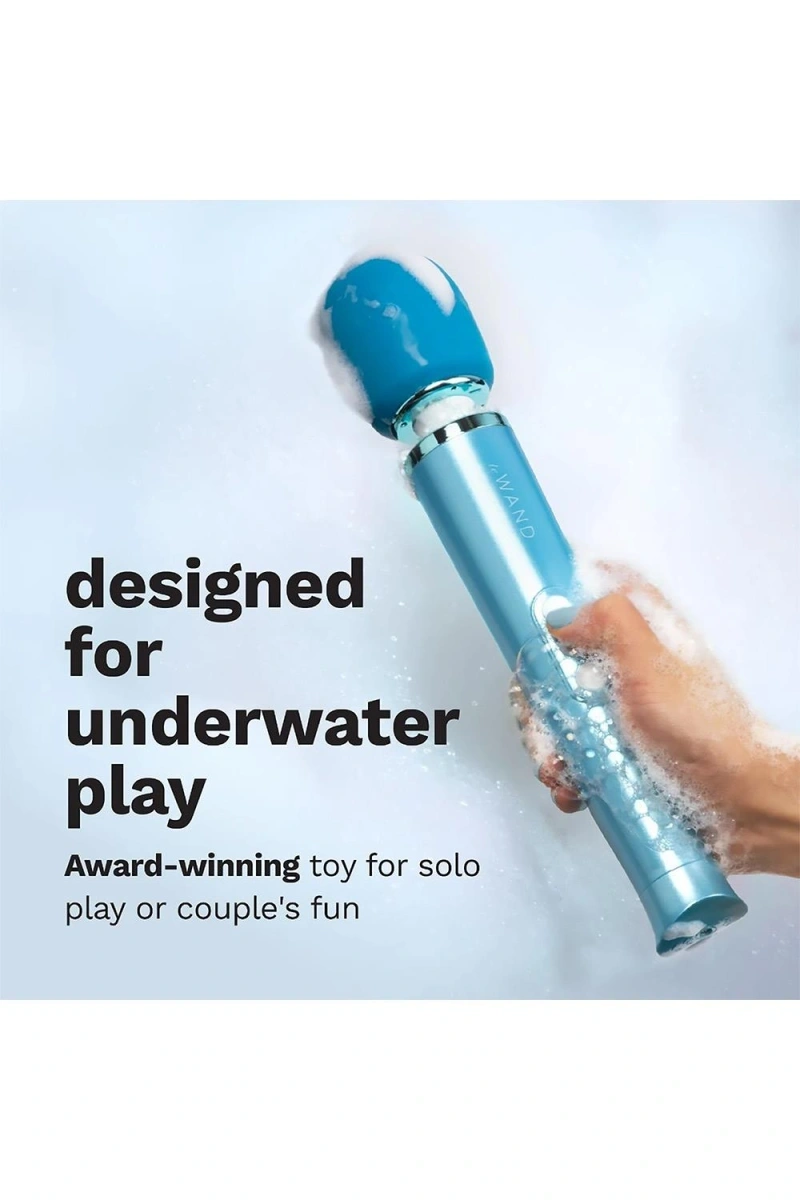 Vibrator Masaj Submersibil, 20 Moduri Vibratii, 10 Viteze, Silicon, ABS, USB, Albastru, 29 cm, #10, Erotic24.ro