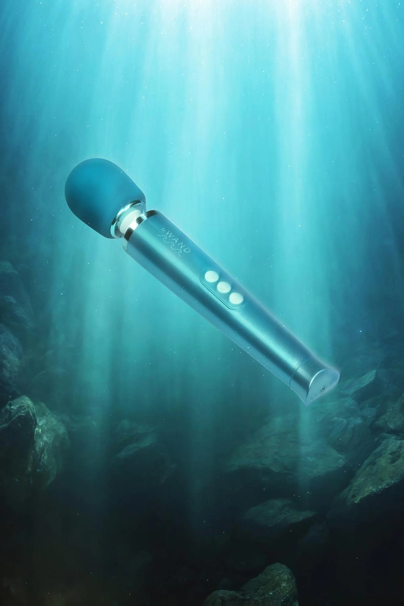 Vibrator Masaj Submersibil, 20 Moduri Vibratii, 10 Viteze, Silicon, ABS, USB, Albastru, 29 cm, #11, Erotic24.ro