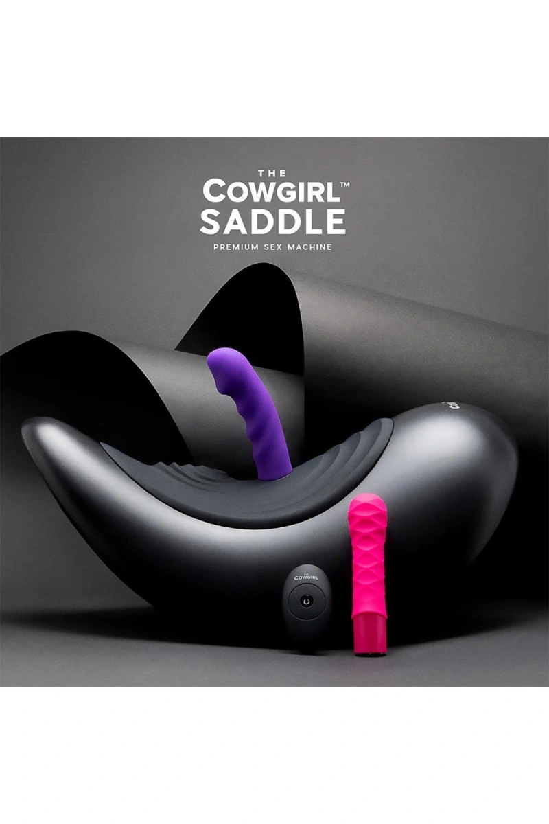 Masina de Sex The Cowgirl Saddle, Remote Control, 2 Atasamente, Silicon, USB, Negru, #15, Erotic24.ro