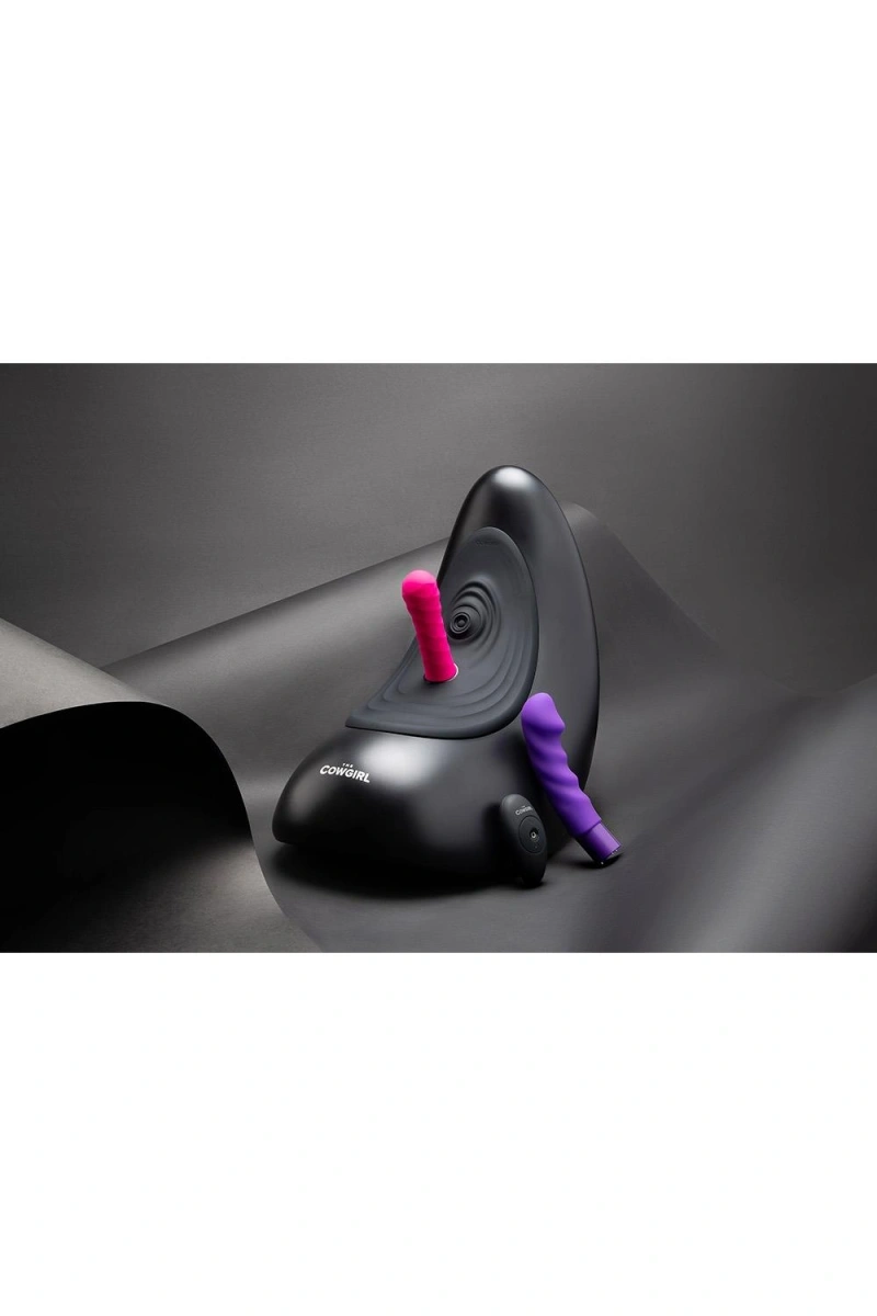Masina de Sex The Cowgirl Saddle, Remote Control, 2 Atasamente, Silicon, USB, Negru, #14, Erotic24.ro