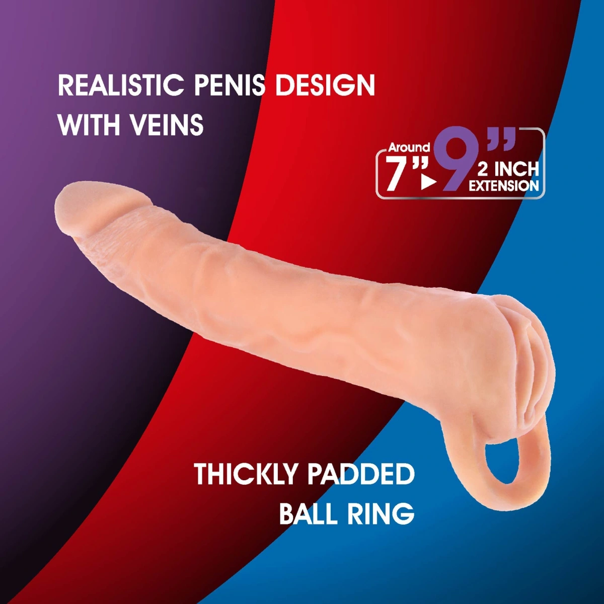 2 in 1 Prelungitor Penis si Masturbator Vagin, Soft TPR, Natural, 24 cm, Nr. 5, Erotic24.ro