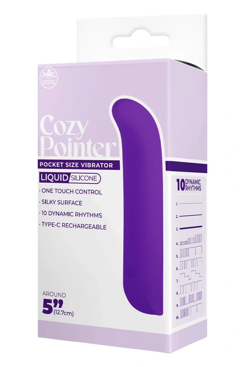 Vibrator Cozy Pointer 10 Moduri Vibratii, Silicon Lichid, Mov, 12.7 cm, #4, Erotic24.ro