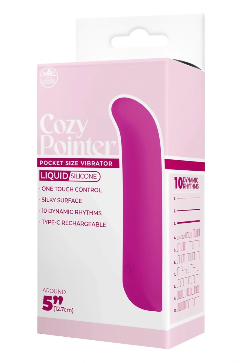 Vibrator Cozy Pointer 10 Moduri Vibratii, Silicon Lichid, Roz, 12.7 cm, Nr. 4, Erotic24.ro