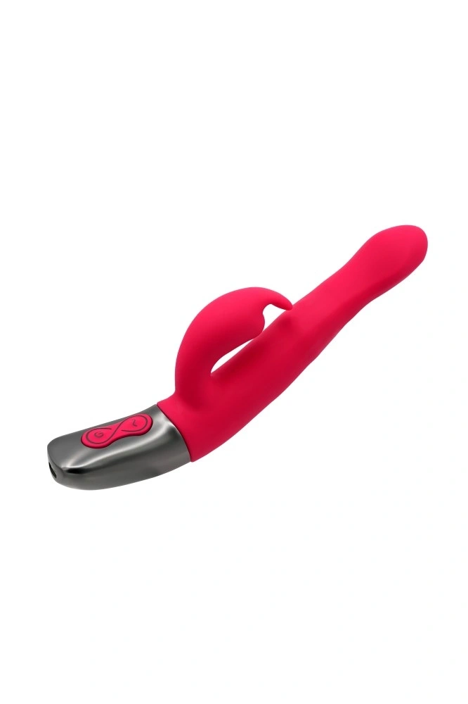 Vibrator Iepuras Titanz, Rotating, Silicon, USB, Roz, 21 cm, #7, Erotic24.ro