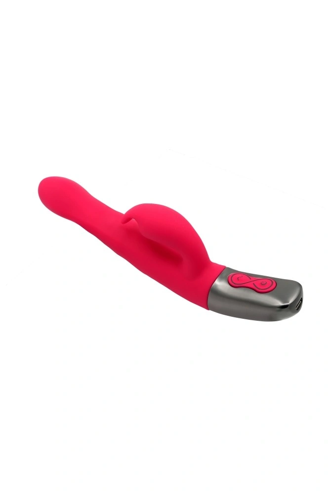 Vibrator Iepuras Titanz, Rotating, Silicon, USB, Roz, 21 cm, #5, Erotic24.ro