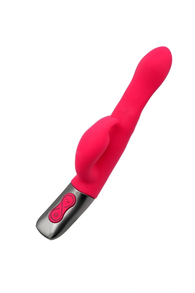 Vibrator Iepuras Titanz, Rotating, Silicon, USB, Roz, 21 cm, #6, Erotic24.ro