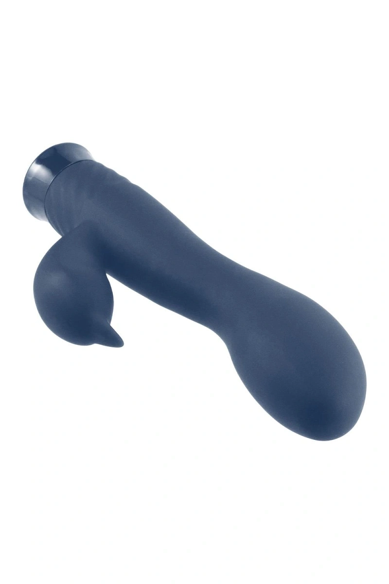 Vibrator Rabbit Dark Falls 10 Moduri Vibratii, Silicon, USB, Albastru Inchis, 16.5 cm, Nr. 2, Erotic24.ro