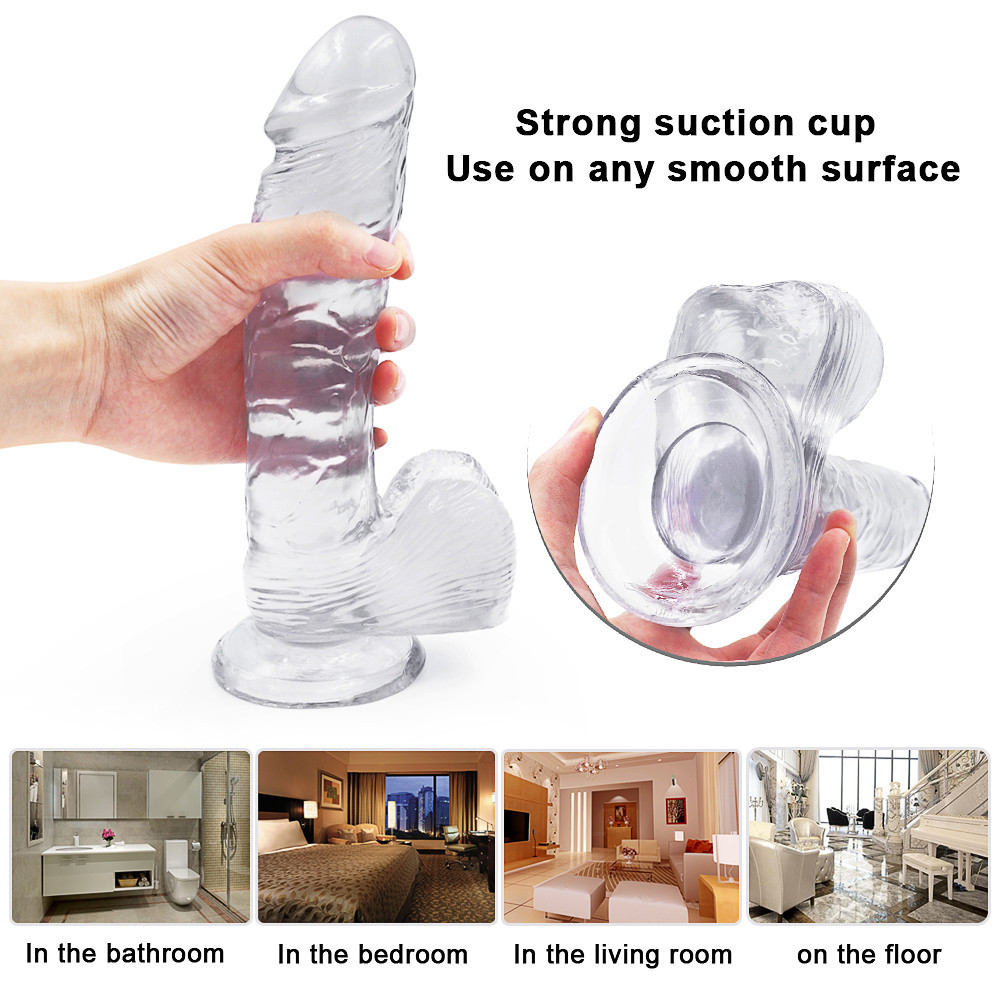 Dildo Realist cu Ventuza Racoon 25.5 cm Transparent Mokko Toys, #3, Erotic24.ro