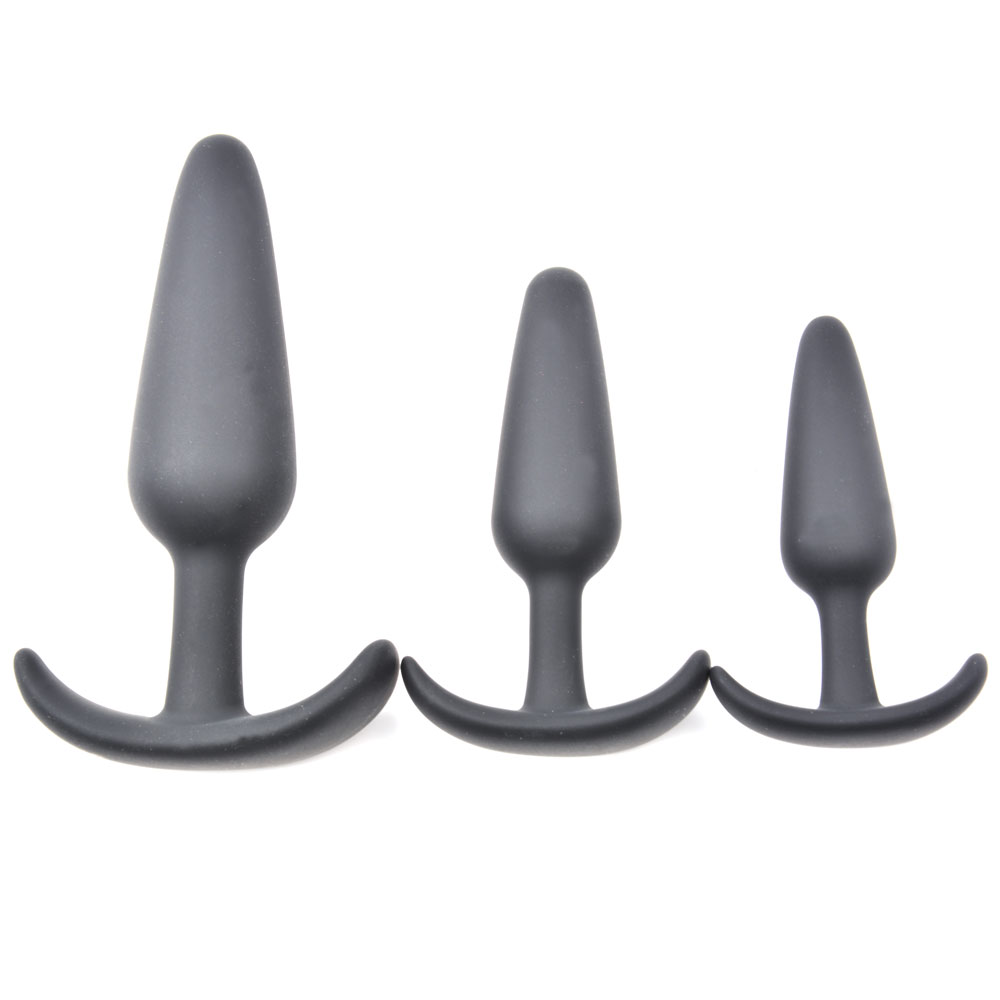 Set 3 Dopuri Anale Buttplug Kit Negru Passion Labs, Nr. 1, Erotic24.ro